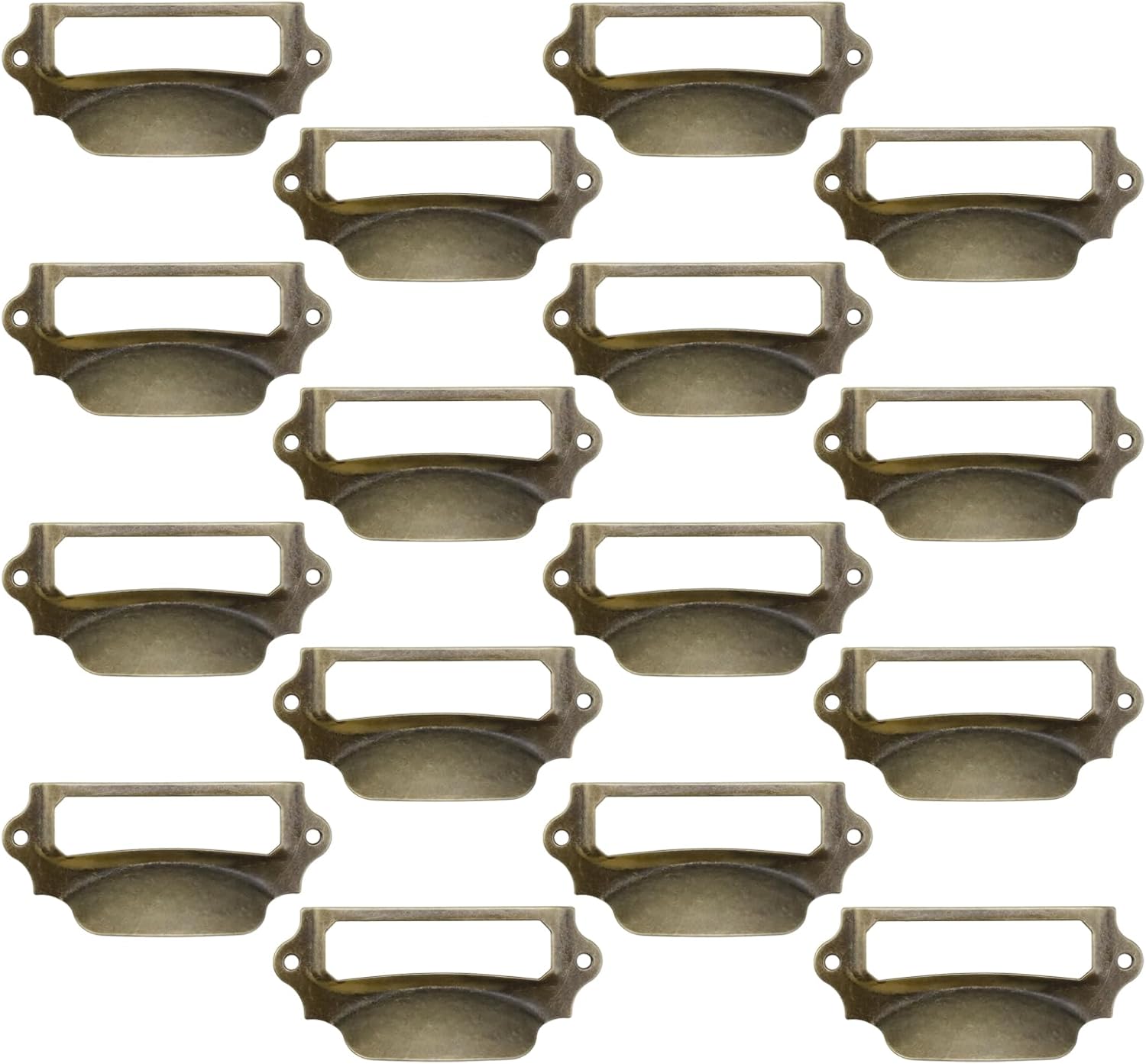 Pastlla 16Pcs Antique Drawer Pulls Card Catalog Drawer