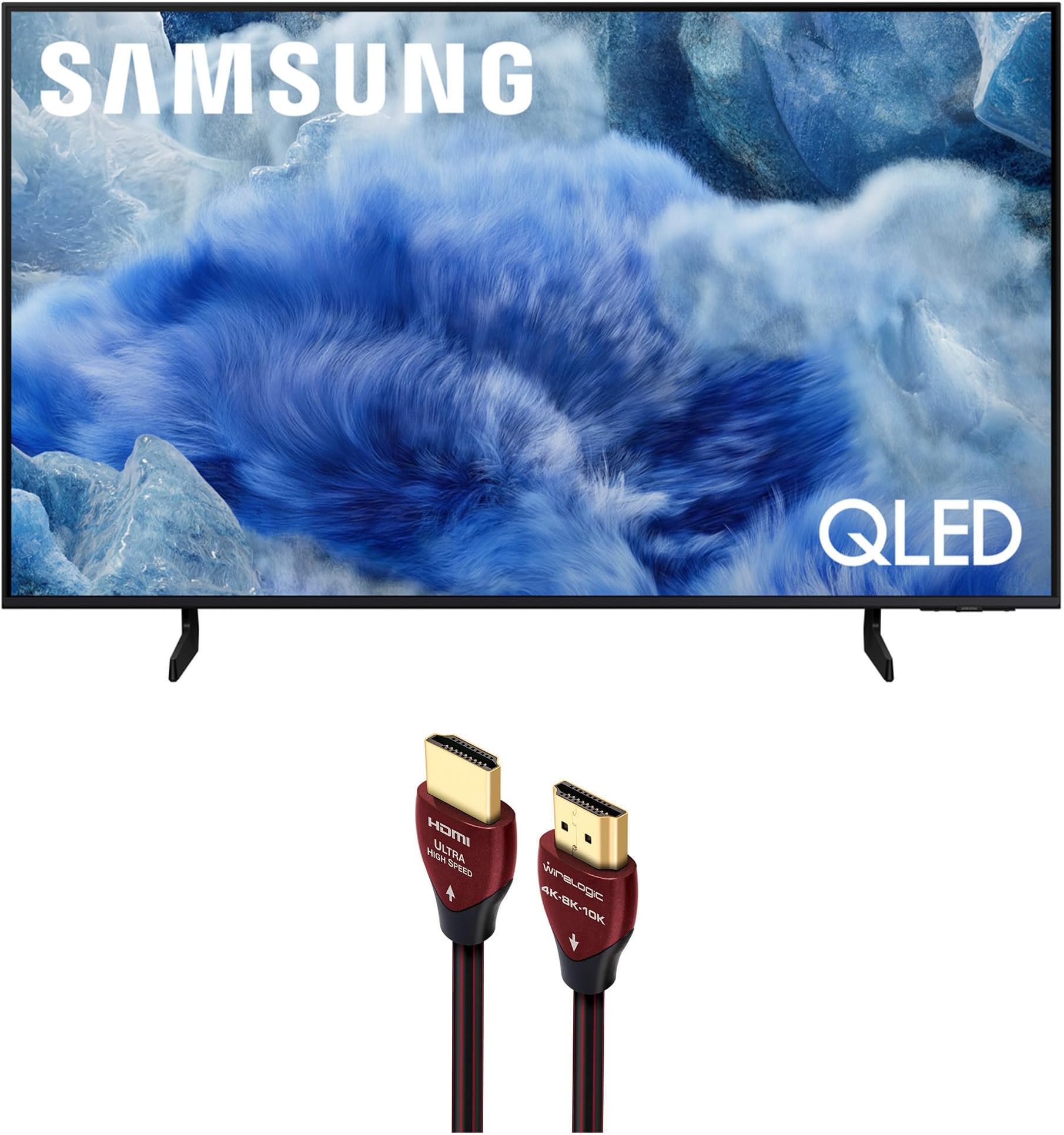 Samsung QN43Q8FAAFXZA 43 Inch Class QLED Q8F 4K Vision AI Smart TV with a WireLogic Ruby 8ft Ultra High Speed 4K-8K-10K HDMI Cable (2025)
