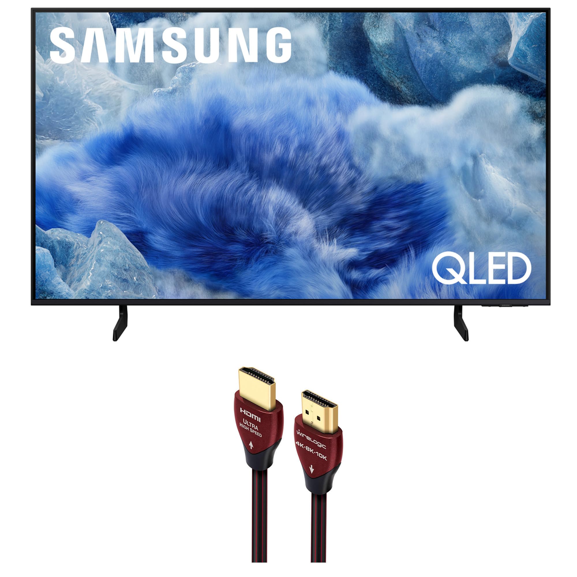 Samsung QN43Q8FAAFXZA 43 Inch Class QLED Q8F 4K Vision AI Smart TV with a WireLogic Ruby 8ft Ultra High Speed 4K-8K-10K HDMI Cable (2025)