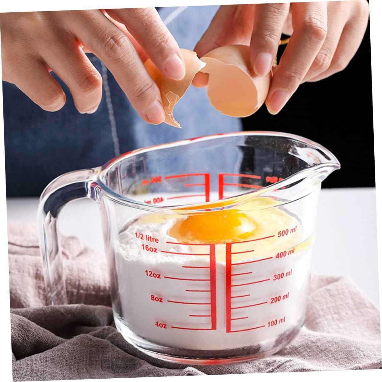 COLLBATH 1pc Transparent Measuring Cup Glass Kitchen Tool Graduated Scale for Precise Pouring for Baking Shops Shops and Home Use