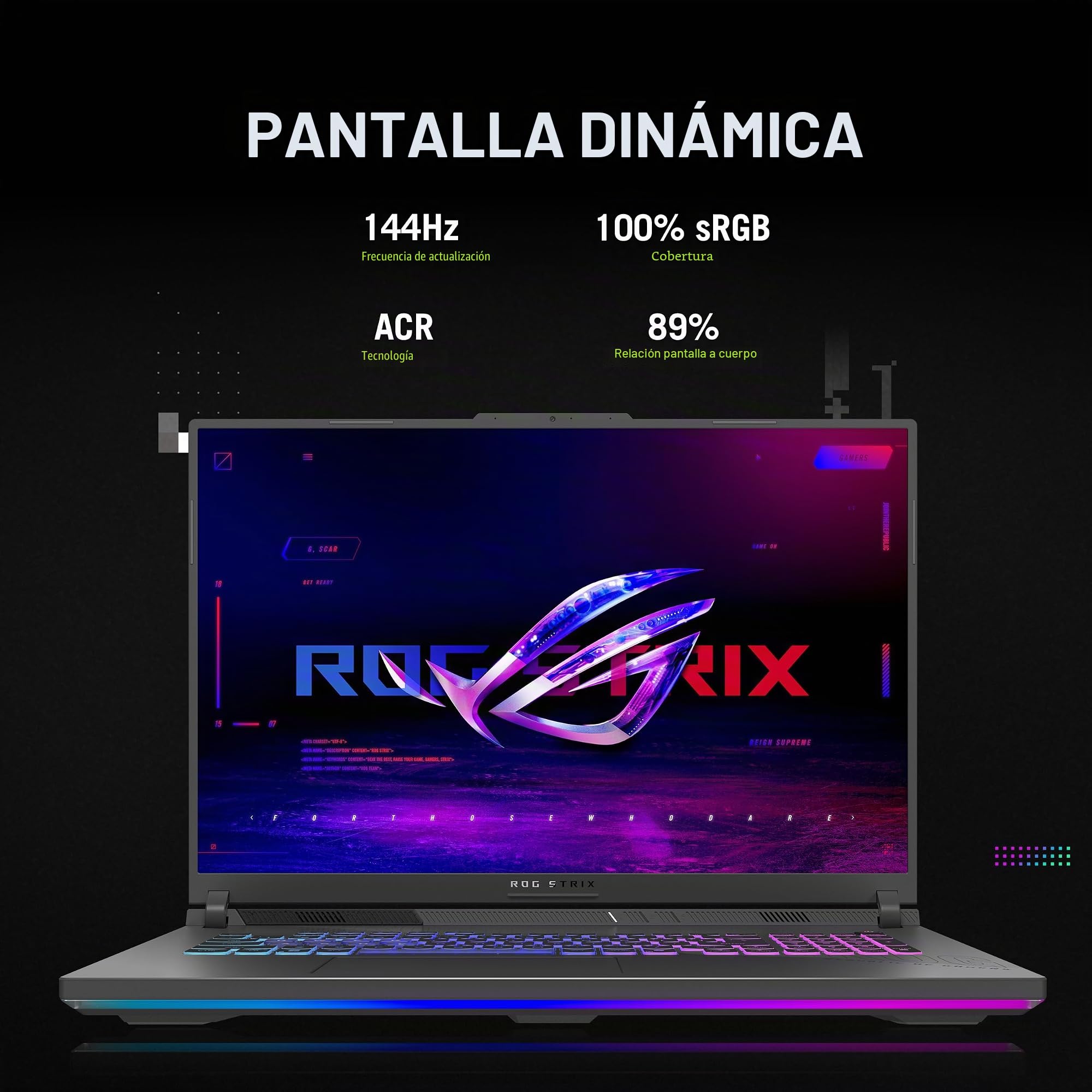 197105964907 ASUS ROG Strix G18 (2025) Laptop para juegos, 18 pulgadas ROG FHD+ 16:10 144Hz, NVIDIA® GeForce RTX™ 5060, procesador móvil AMD Ryzen™ 9 8940HX, 16GB DDR5-5200Mhz, 1TB SSD, Wi-Fi 6E, Wind