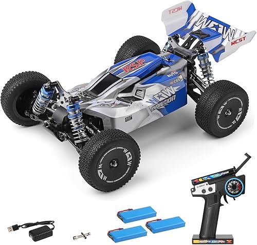 GoolRC WLtoys 144011 - Autos RC para adultos, auto de control remoto a escala 114, 4WD 65 KMH, auto de carreras RC de alta velocidad, 2.4 GHz, todo