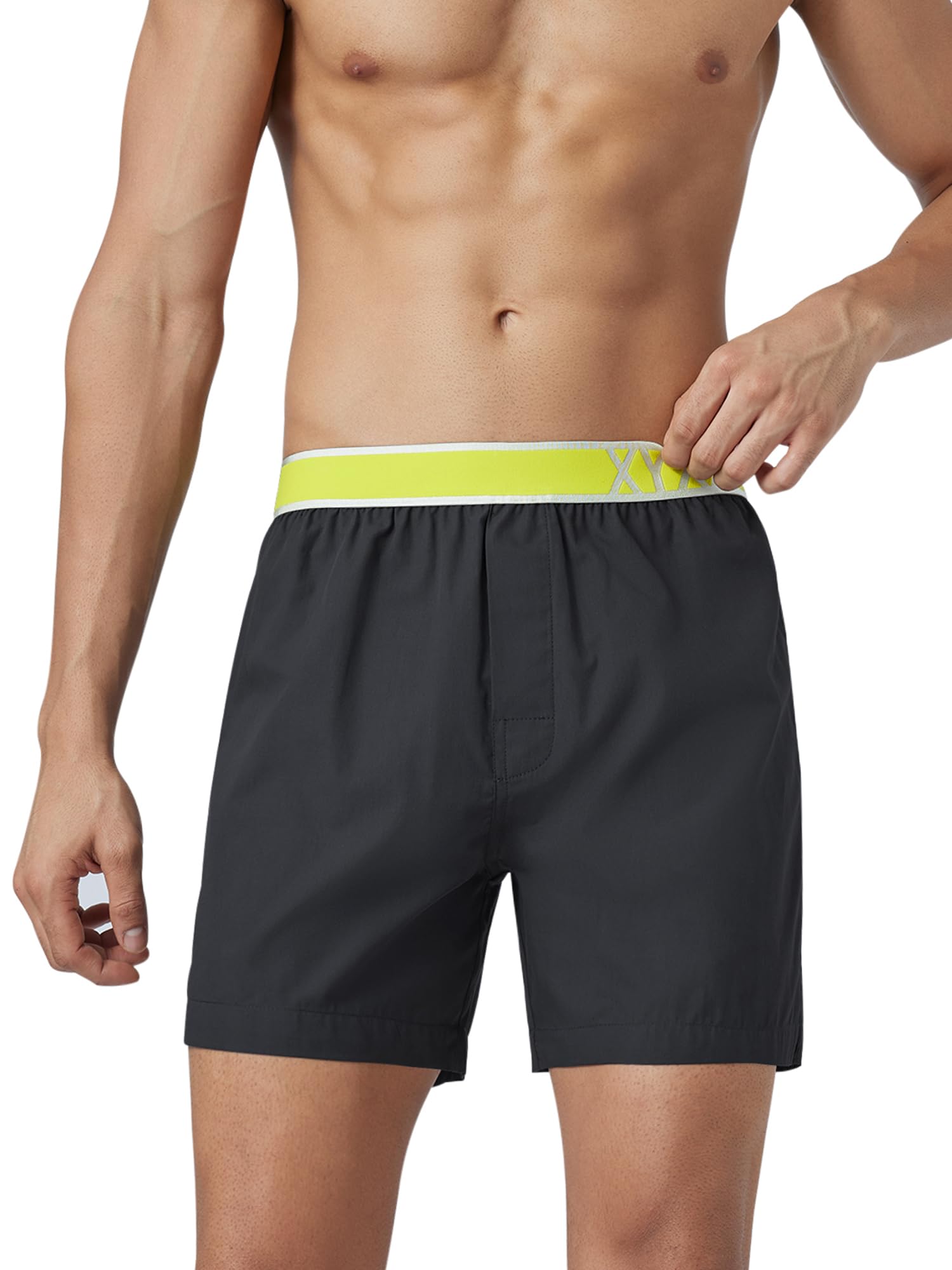 Men Combed Cotton innerboxers, Relaxed Fit, Solid, Pack of 1, XYBOX118L, Storm Grey, L