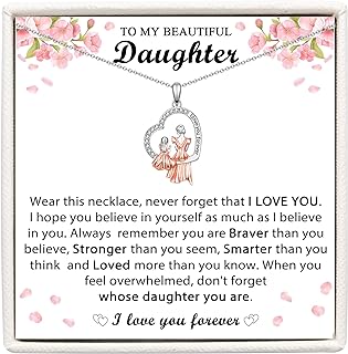 Gifts for Mom Daughter Mother, To My Mom Daughter Necklace Gifts, Mother and Daughter Heart Pendant Necklace Gifts- Birthday Christmas Mother's Day Gifts for Mom Daughter