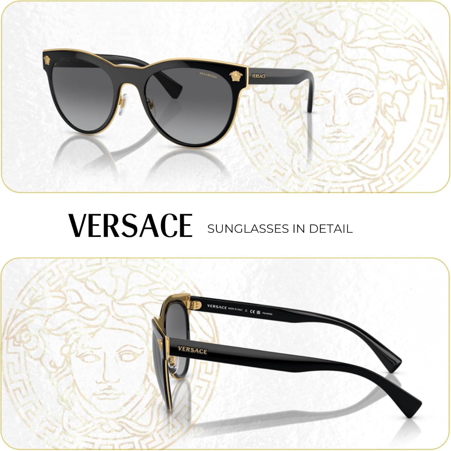 Versace VE2198 MEDUSA CHARM Round Sunglasses For Women +BUNDLE with ACCESSORY EYEWEAR KIT - Image 5