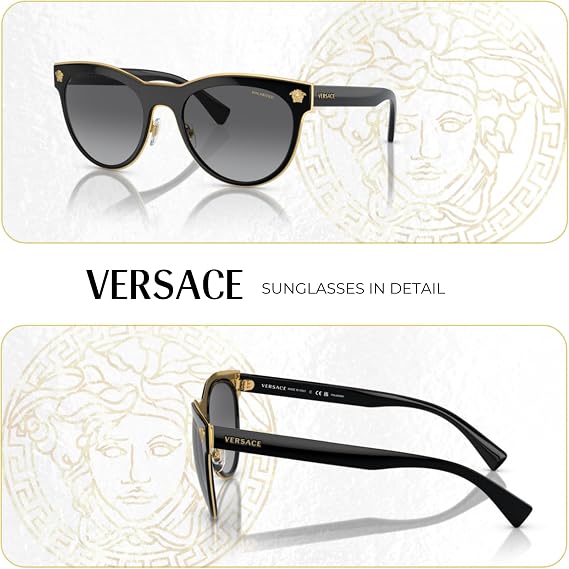 Versace VE2198 MEDUSA CHARM Round Sunglasses For Women +BUNDLE with ACCESSORY EYEWEAR KIT