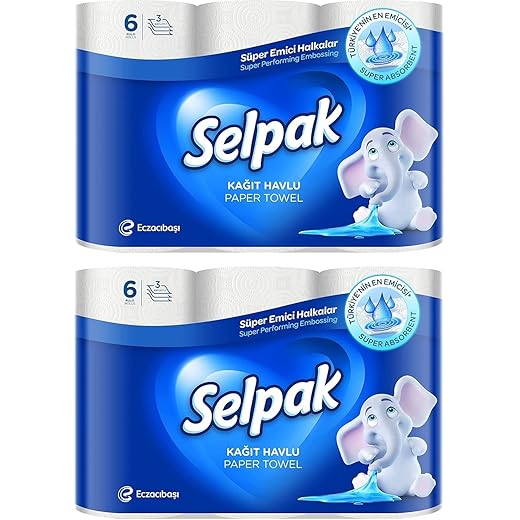 Selpak 3 Ply Kitchen Tissue Paper Roll - Pack of 2