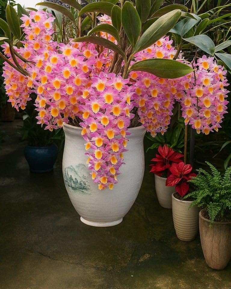 Rare Cymbidium Orchid Perennial Bulbs UK, Fragrant Flowers, Suitable for Garden Plants, Landscape Design, Indoor and Outdoor Potted Plants-10 Rhizome-I