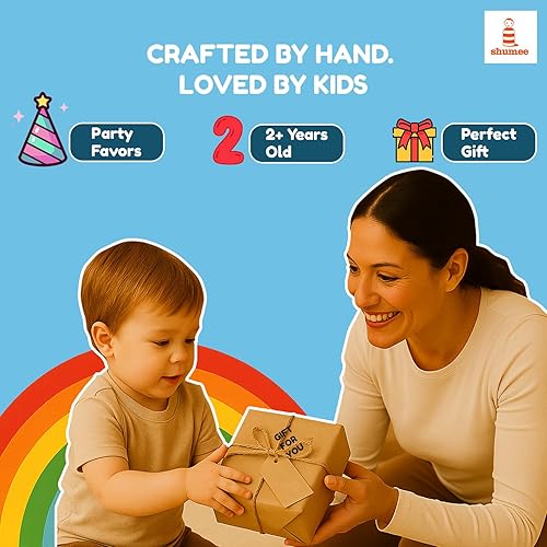 Miniatura 15 de Shumee Tops giratorios de madera hechos a mano (león, mono y pingüino) - 3 piezas Colorido 100% seguro para niños Giroscopio Fidget Spinner