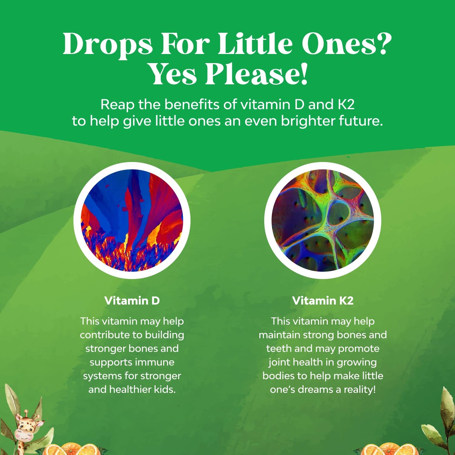 Natures Craft Kids Vitamin D3 K2 Drops - Organic Vitamin D for Kids for Strong Bones & Joints - Infants, Babies & Toddler Immune Support Drops Liquid Supplement - 60 ml Bottle USDA Organic - Image 6