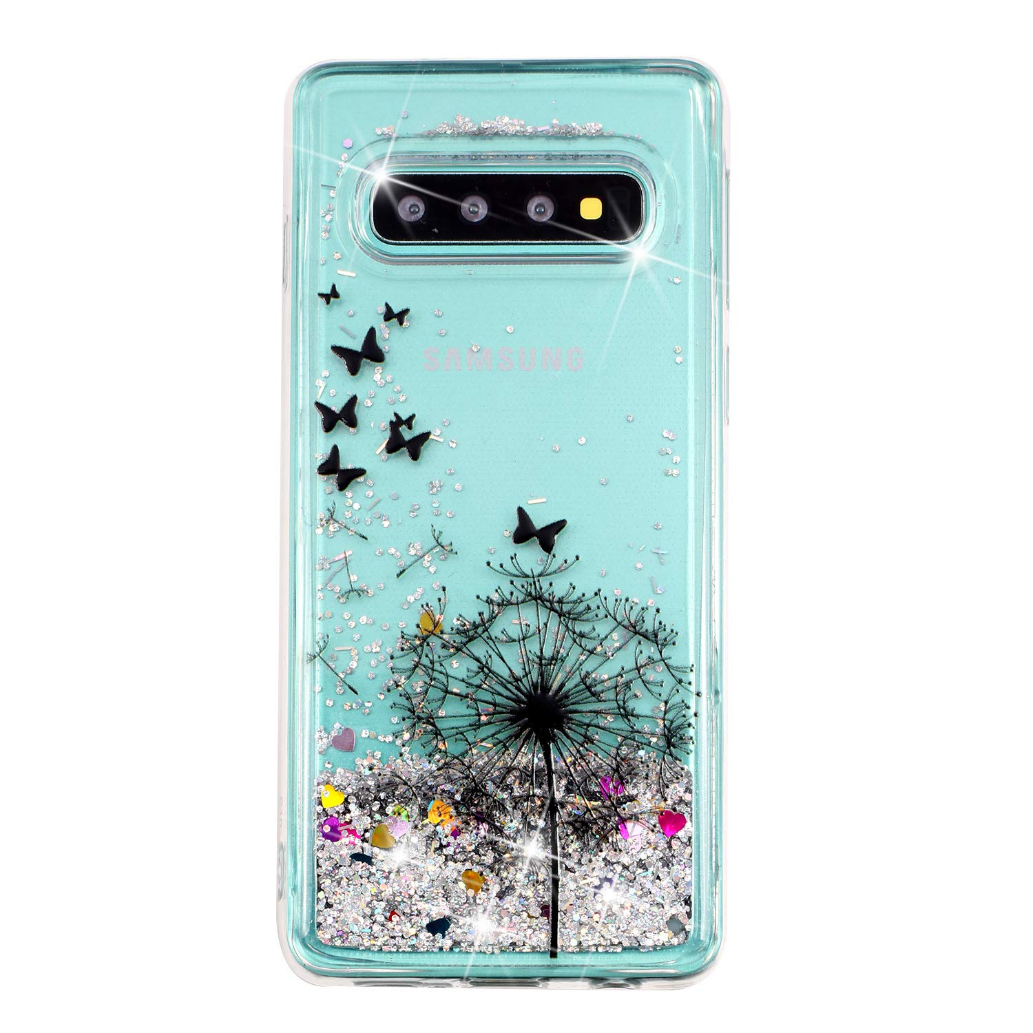 JOMA-E ShopJOMA E-Shop Samsung Galaxy S10 Plus Case,Bling Star Cute Pattern Printed Design Flexible Silicone TPU Case Cover for Samsung Galaxy S10 Plus 2019 Glitter Case (Dandelion)