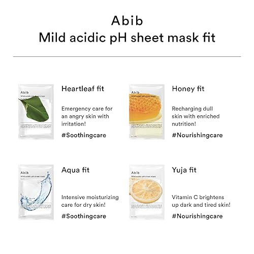 Miniatura 7 de Abib Mascarilla de hoja de pH ácido suave Aqua Fit 10 hojas I Cuidado hidratante e hidratante intenso para pieles secas y deshidratadas