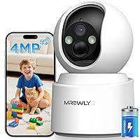 Mrowly 4MP 2.5K Telecamera WiFi Interno Senza Fili con Batteria 6000mAh