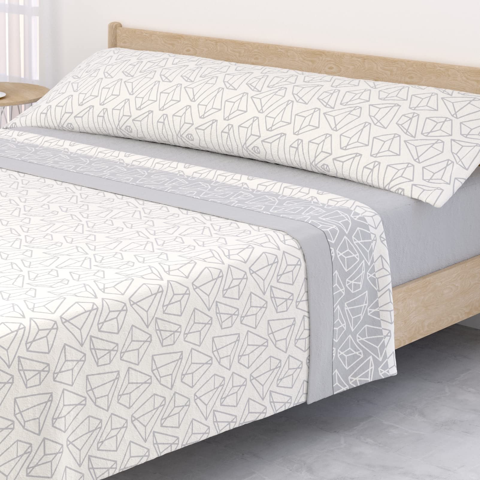 Victorio & Lucchino Juego de sábanas Coralina, térmica para Invierno, Tacto Suave - Modelo Alina (Gris, Cama 90cm)