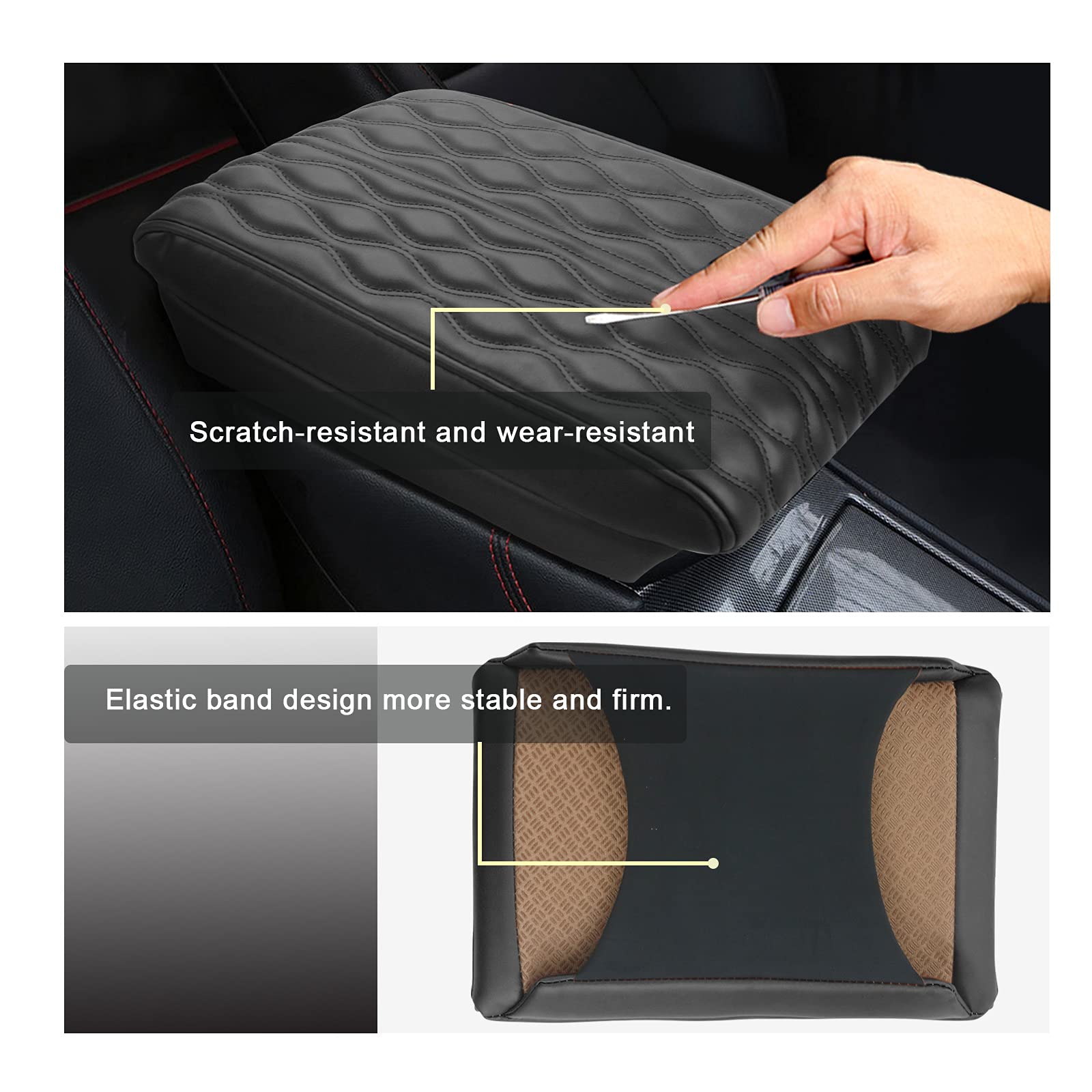 Housse Accoudoir Console Centrale Audi Q2 2018-2022 - Protection Cuir Résistante Aux Rayures