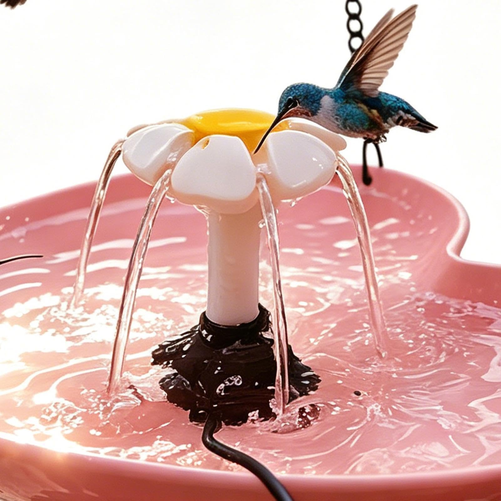 Fontana con Vasca per Uccelli Mangiatoia Decorativa da Esterno | Fontana con Mangiatoia per Uccelli da Esterno Alimentazione Bagno Osservazione Volatili Giardino Cortile Patio Balcone