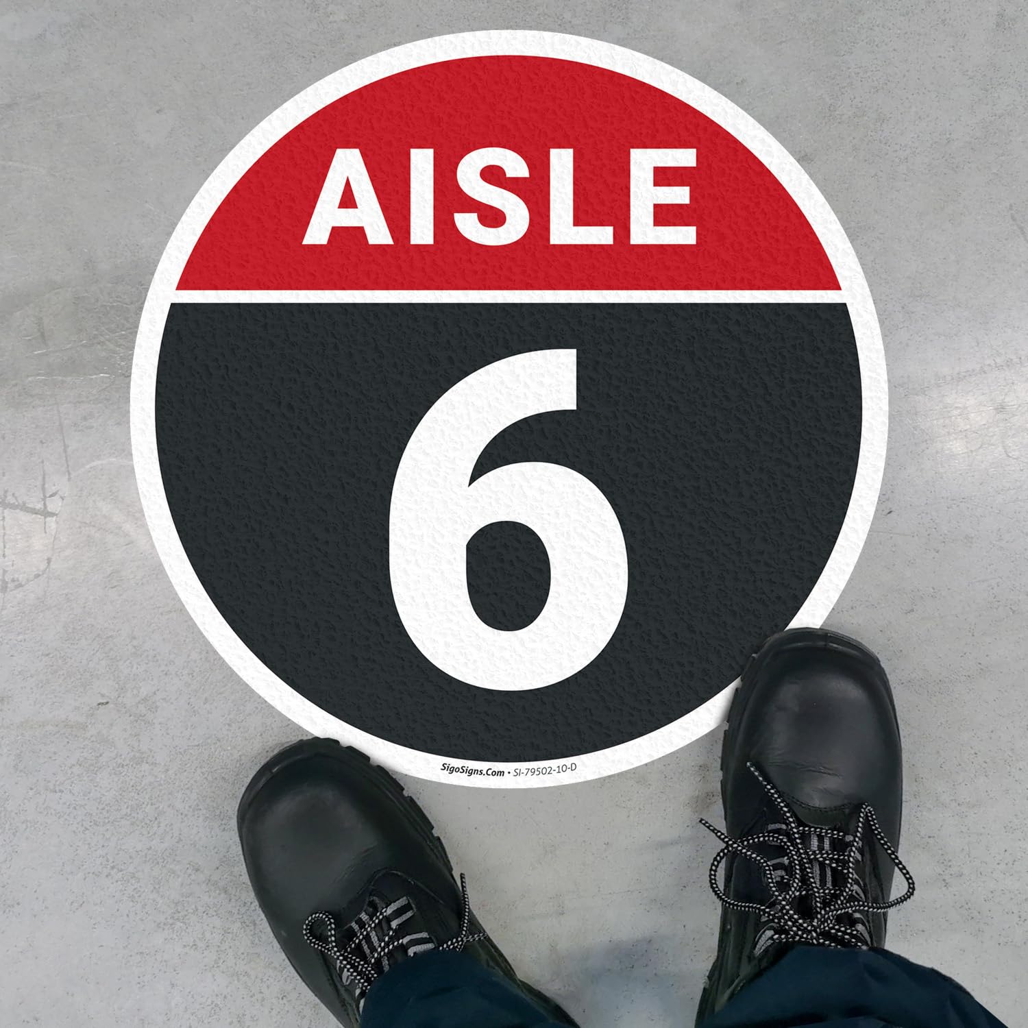 Aisle Six 18x18 inches, Floor Decal Anti-Slip Adhesive Floor Sign Made in USA