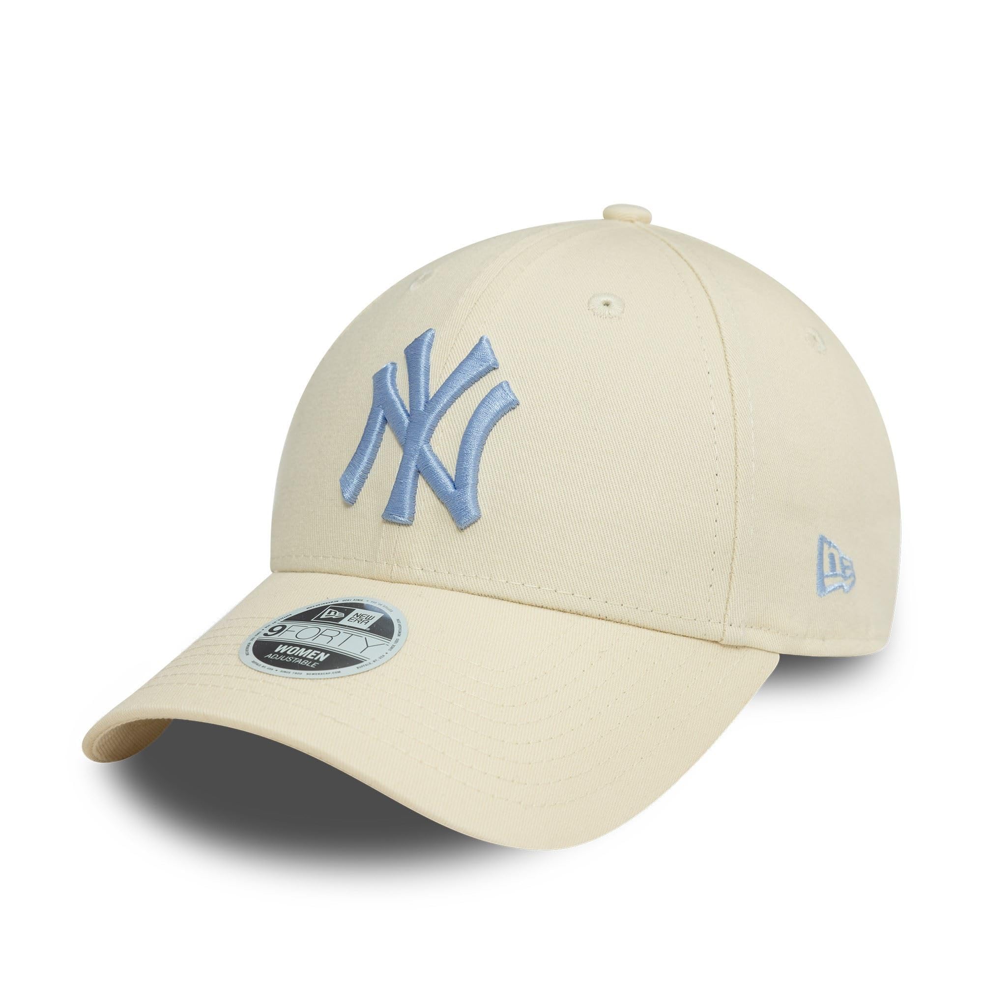 New Era MLB Cap for Fans New York Yankees Baseball Curved Visor Strapback Woman Girl NY Beige โ image 1