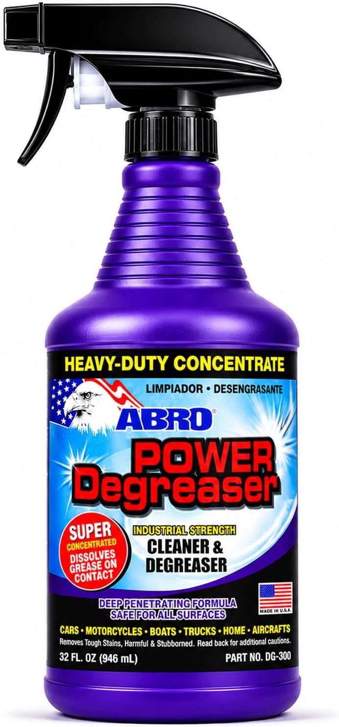 ABRO Heavy Duty Power Degreaser, 32 oz, Engine Cleaner and Degreaser