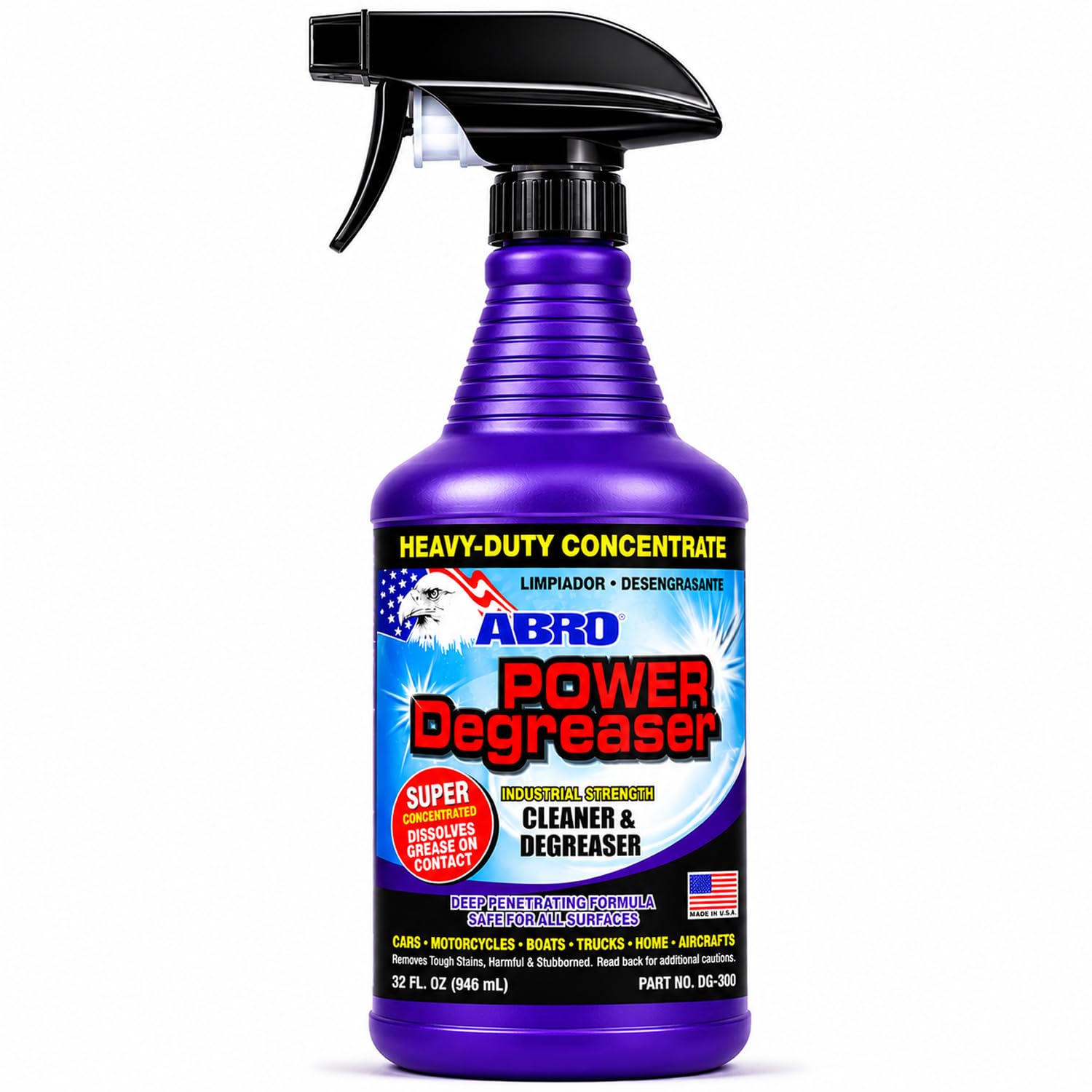 ABRO Heavy Duty Power Degreaser, 32 oz, Engine Cleaner and Degreaser