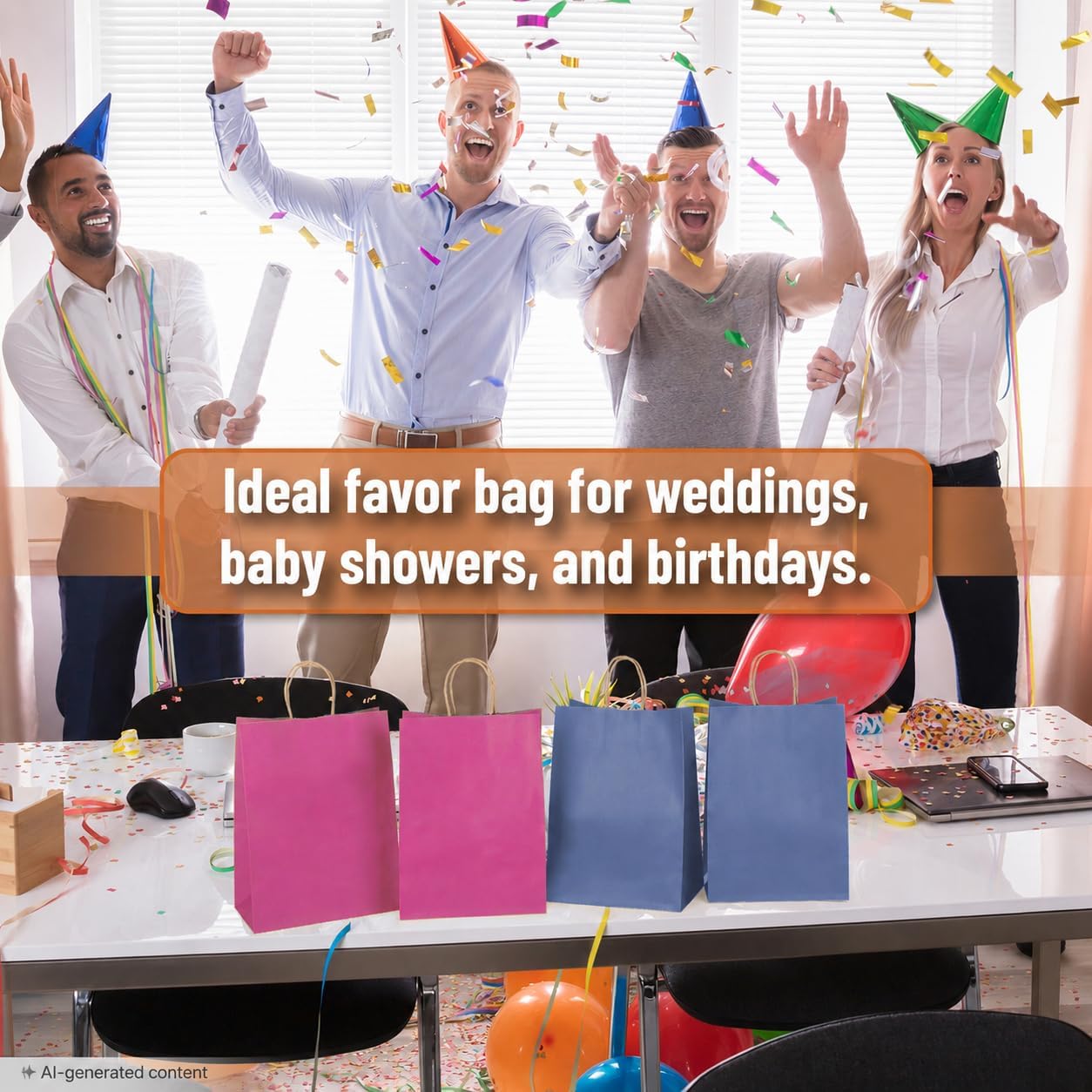 Mr. Pen- Paper Gift Bags with Handles, 32 Pack, 7.6" x 4.7" x 10.6" image 5
