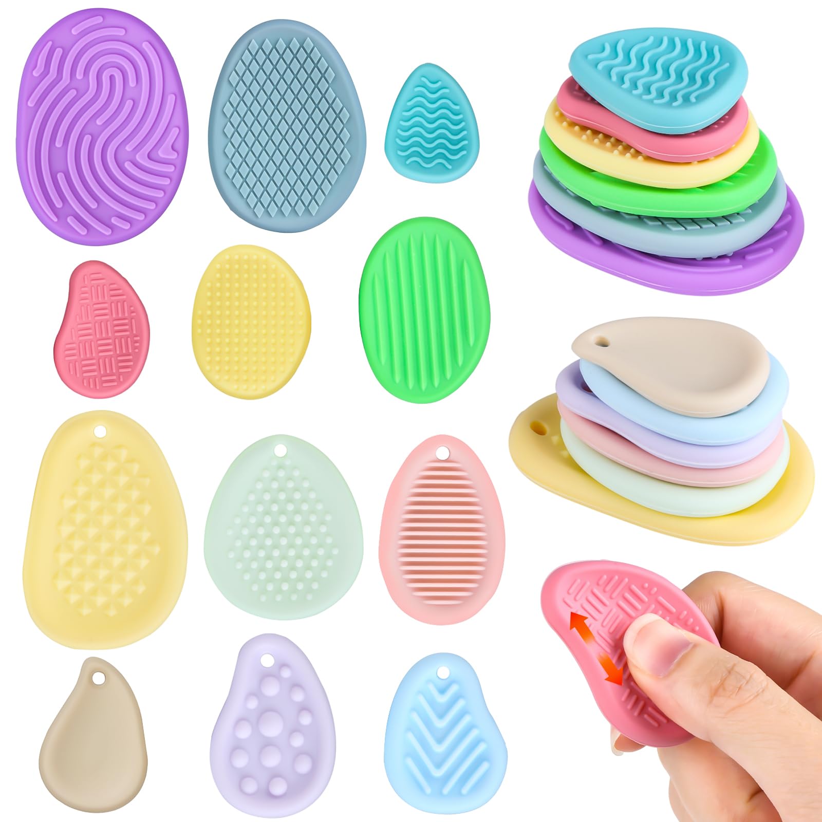 12 Pack Fidget Toys Sensory Toys for Autism Textured Soft Stone