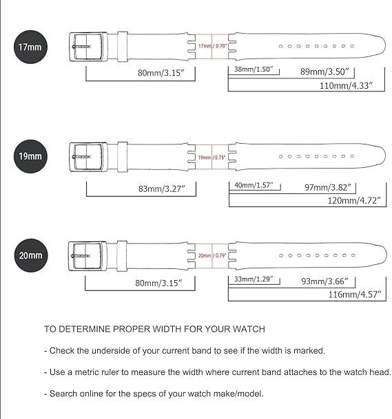 Silver Plated Stainless Steel Buckle Waterproof Silicone Rubber Watch Strap Watch Band (17mm, Iridescence)