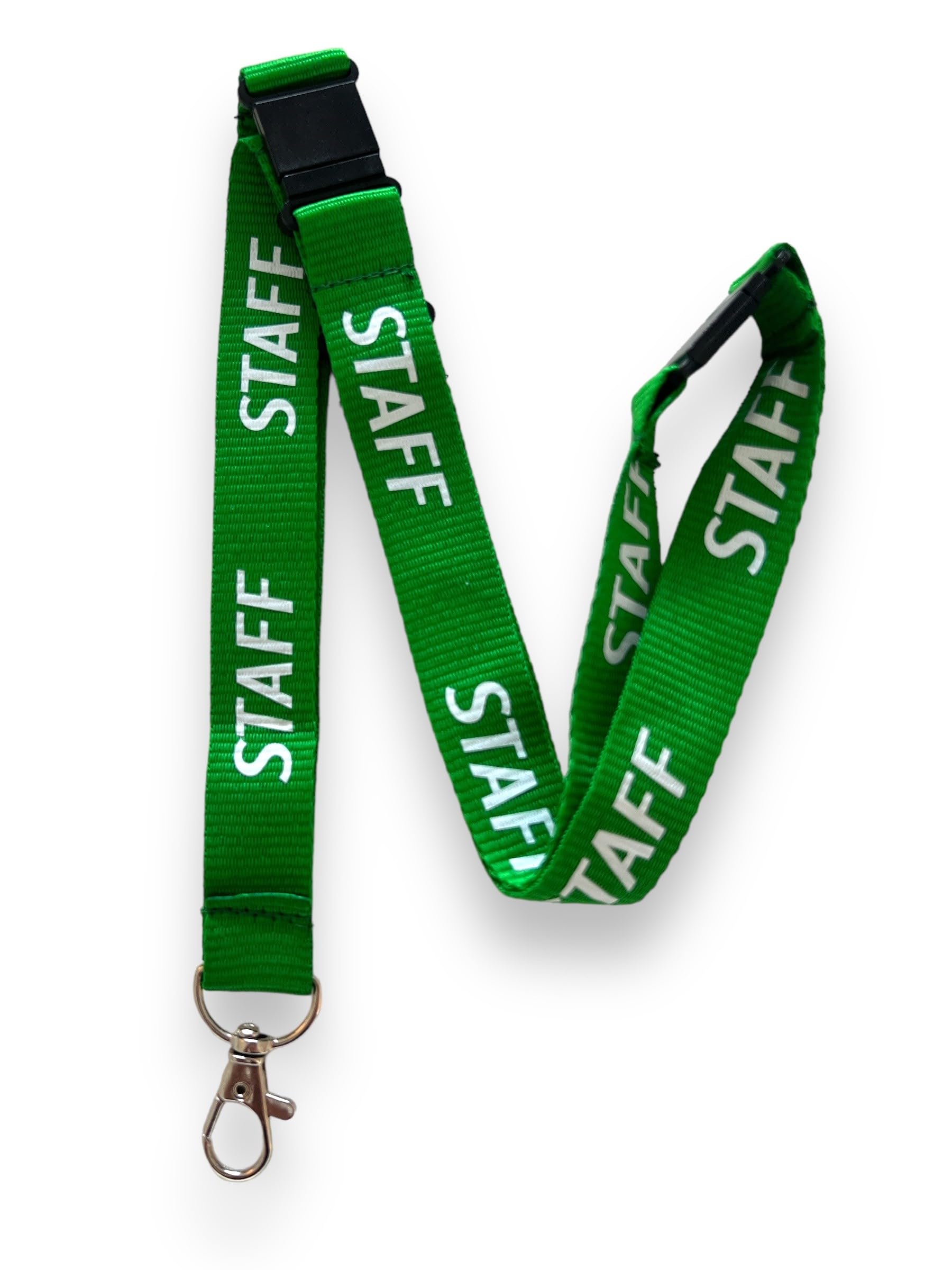 PAC Supplies Global 20mm STAFF Neck Lanyard With 3 Point (Triple) Safety Breakaway (Green, 10) — image 1