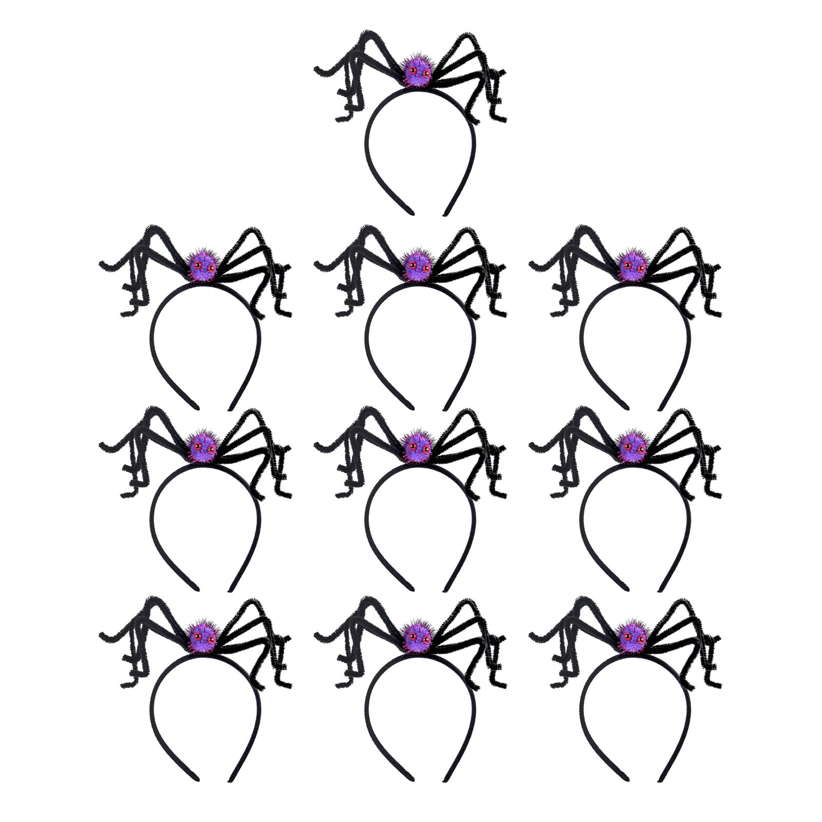 Kalttoy Purple 10Pcs Halloween Celebration Headband Adjustable Headband For Dress Up Event And Holiday Gatherings Theme Party Decorations