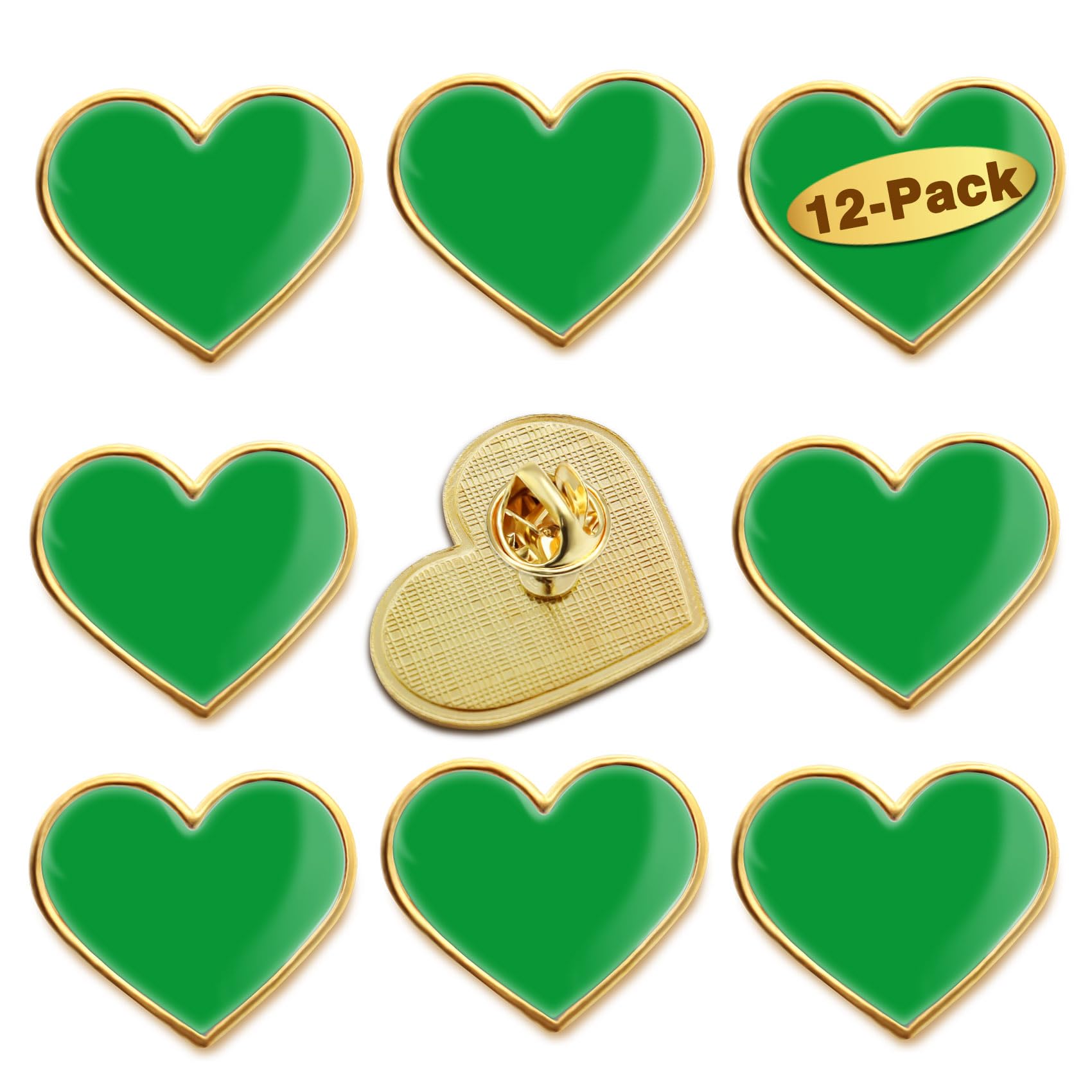 12/25/50/100Pcs Multicolor Heart Love Lapel Pins Bulk - Metal Heart Health Brooch Badge For Men Women Clothes Bags Hats