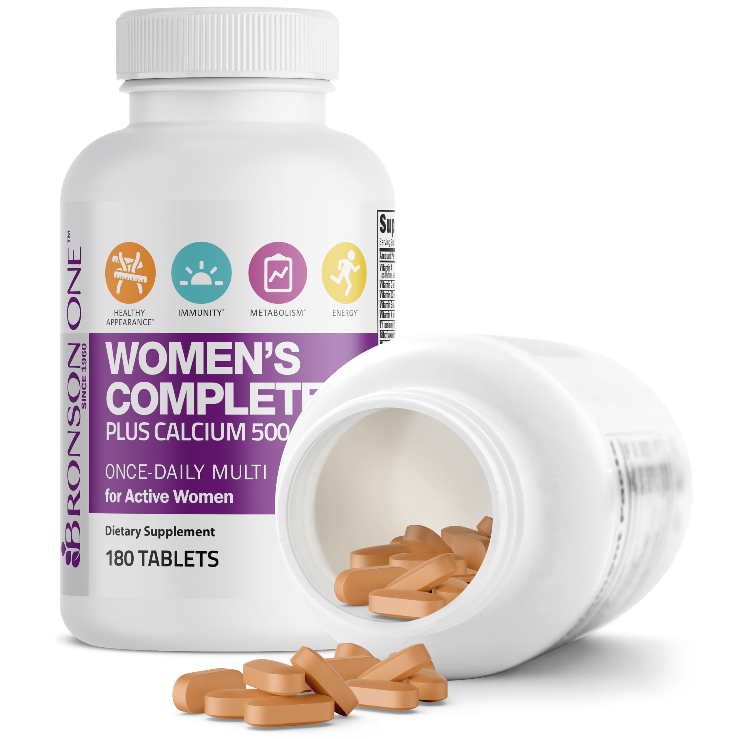 Bronson ONE Daily Women's Complete Multivitamin Multimineral, 180 Tablets — Amazon image 4