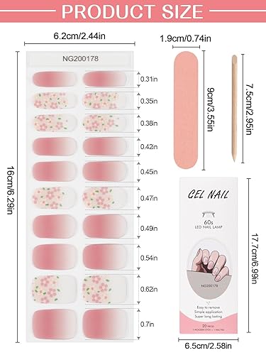 Miniatura 9 de Kalolary Tiras de esmalte de uñas de gel, esmalte de uñas de gel ámbar, más brillante y duradero, envoltura de uñas de calidad de salón para otoño,