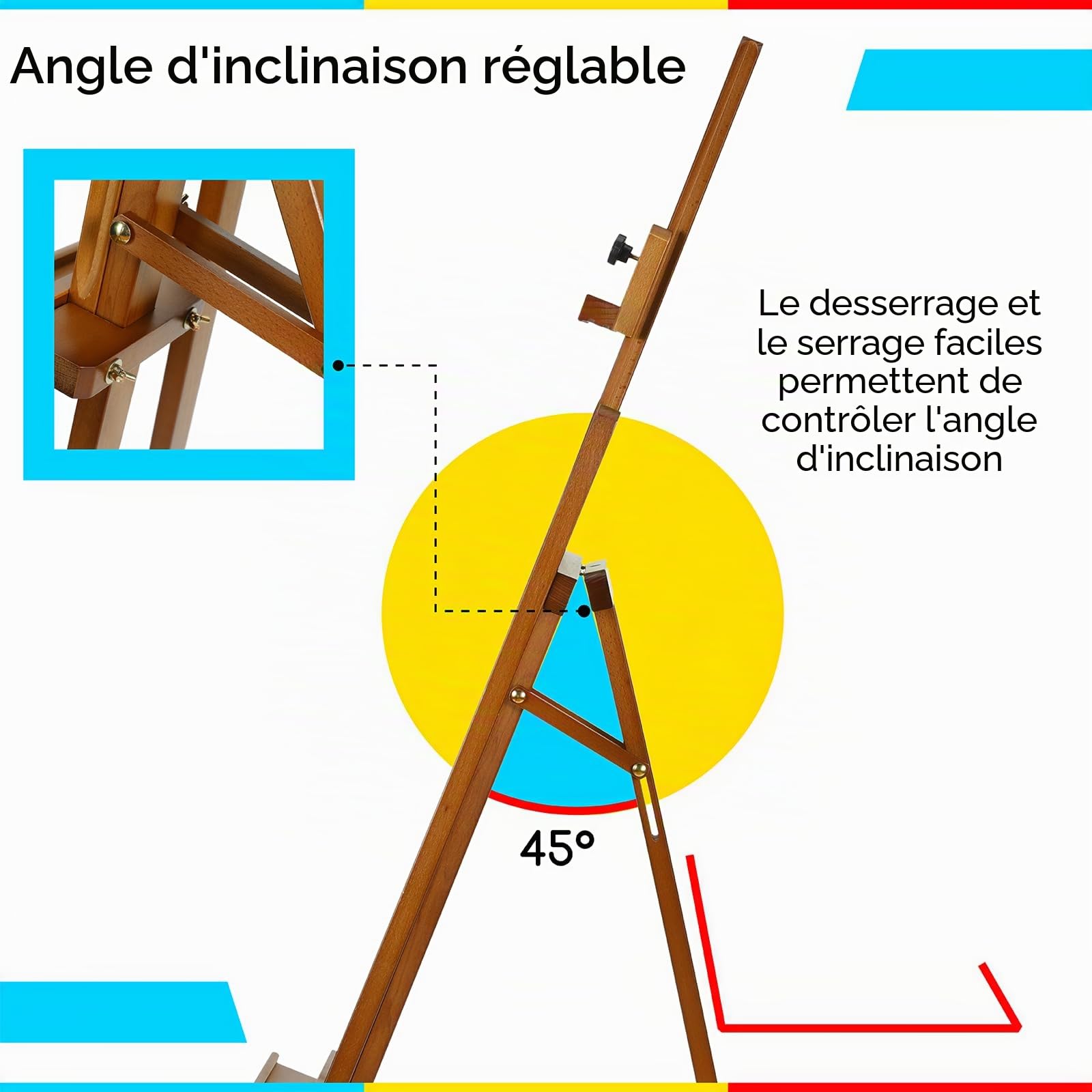 MEEDEN Chevalet de Peinture en Bois: Chevalet de Présentation