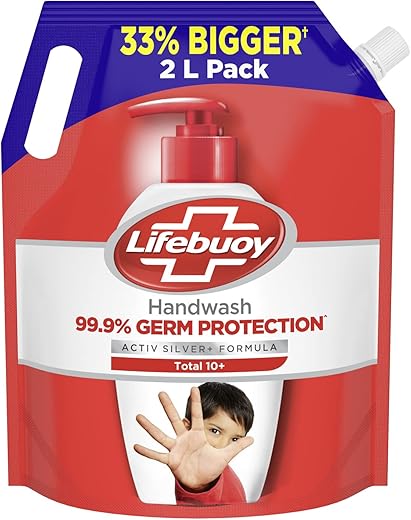 Lifebuoy Total 10 Germ Protection Liquid Handwash Refill Canister, 2 L | Kills 99.9% Germs | Liquid Handwash Fights Bacteria & Viruses