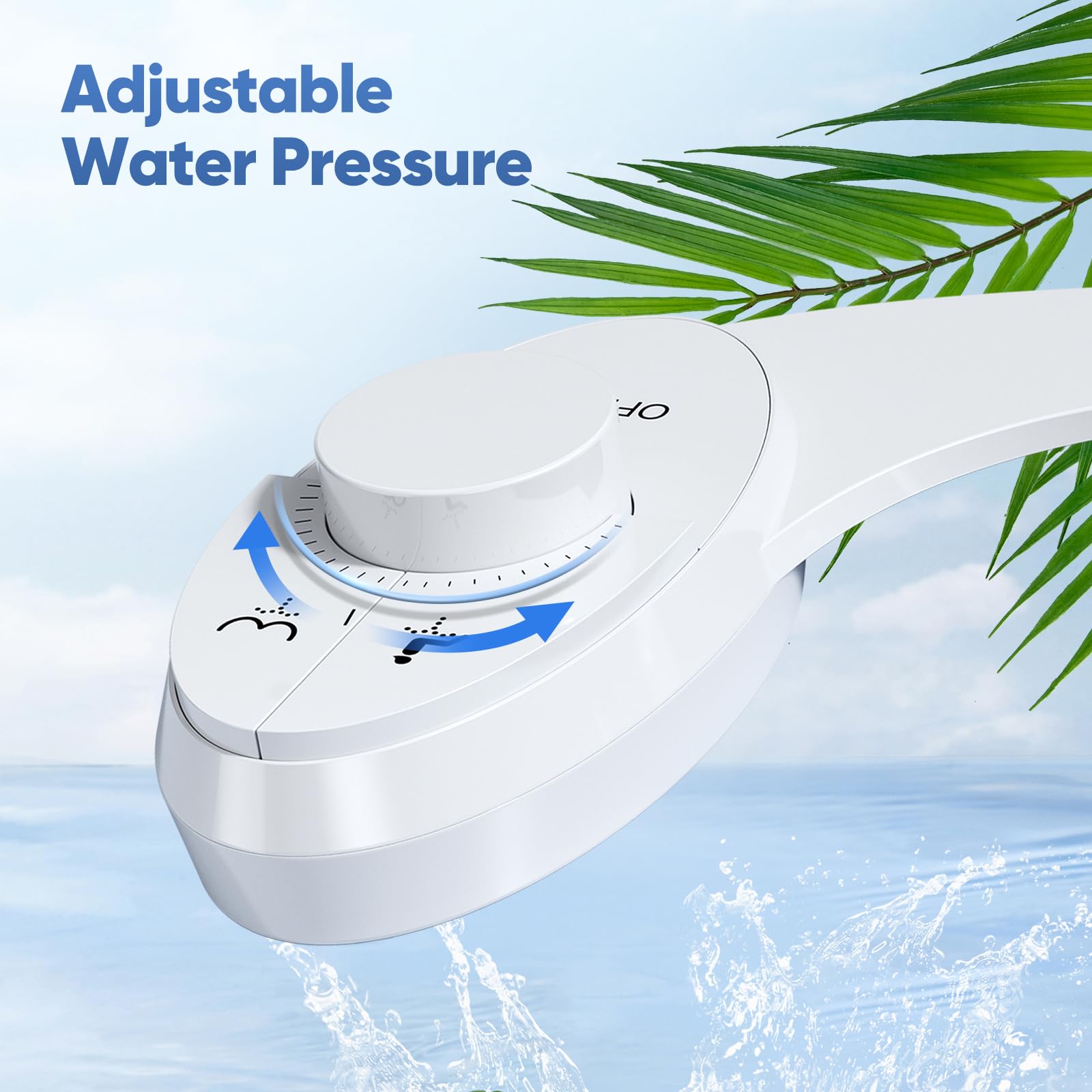 Pulvérisateur Bidet non électrique, Bouton poussoir réglable Toilette Japonaise pour eau froid de toilette bidet Abattant WC Alle De Bain avec Double Buses rétractables autonettoyantes