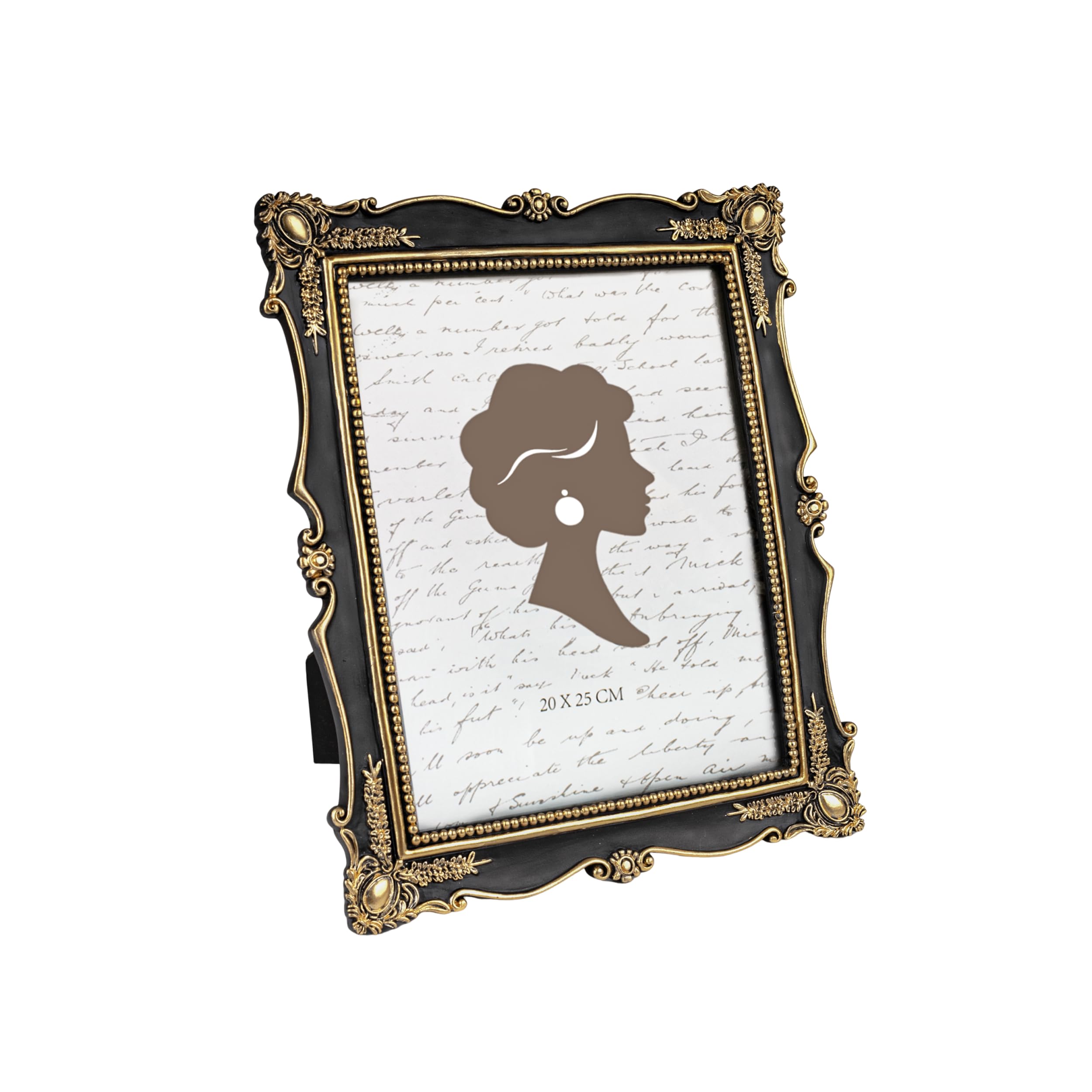 Tone Link. Vintage Picture Frame 8x10 Inch, Luxury Antique Photo Frames with Glass Front, Tabletop Wall Hanging, Gold and Black