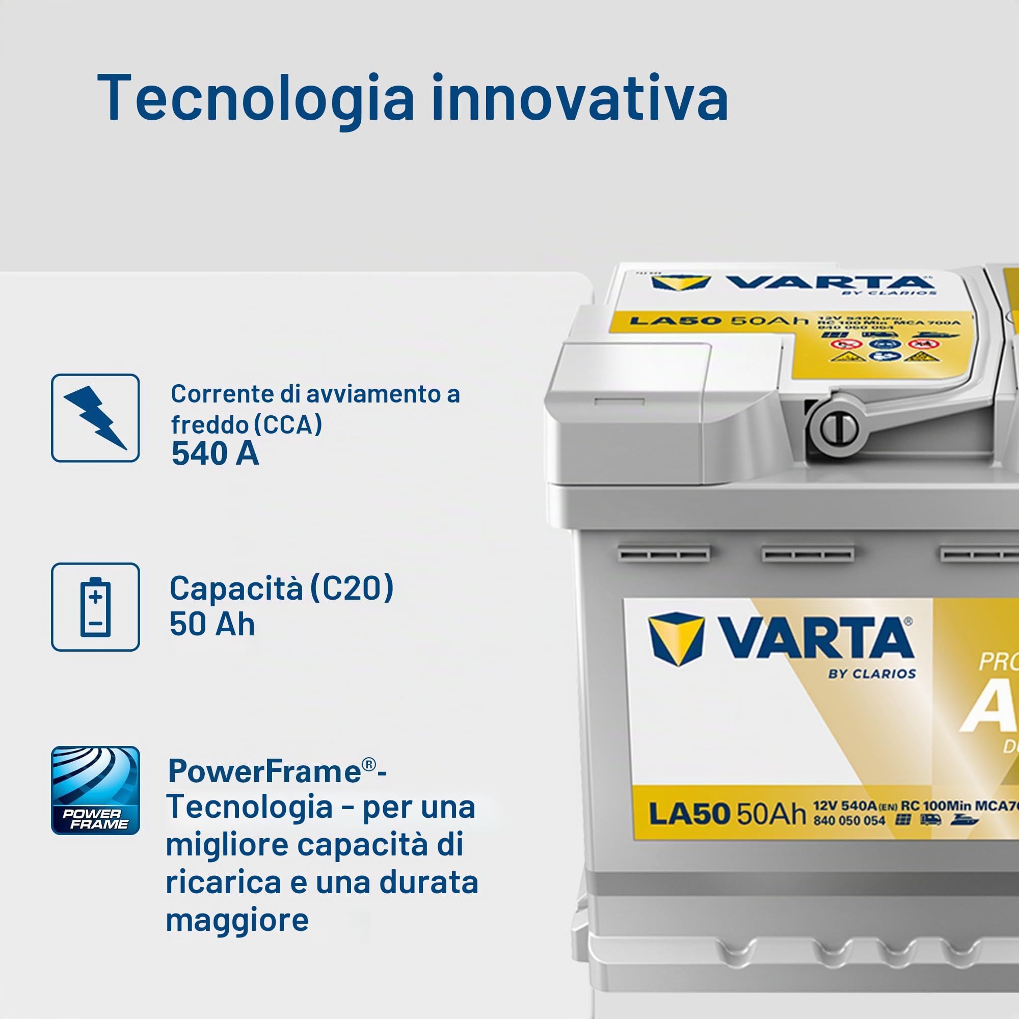 VARTA Professional Dual Purpose AGM (LA80) 12V 80Ah 800A - Batteria AGM per camper, roulotte & barche, starter e servizi, manutenzione zero, alta energia