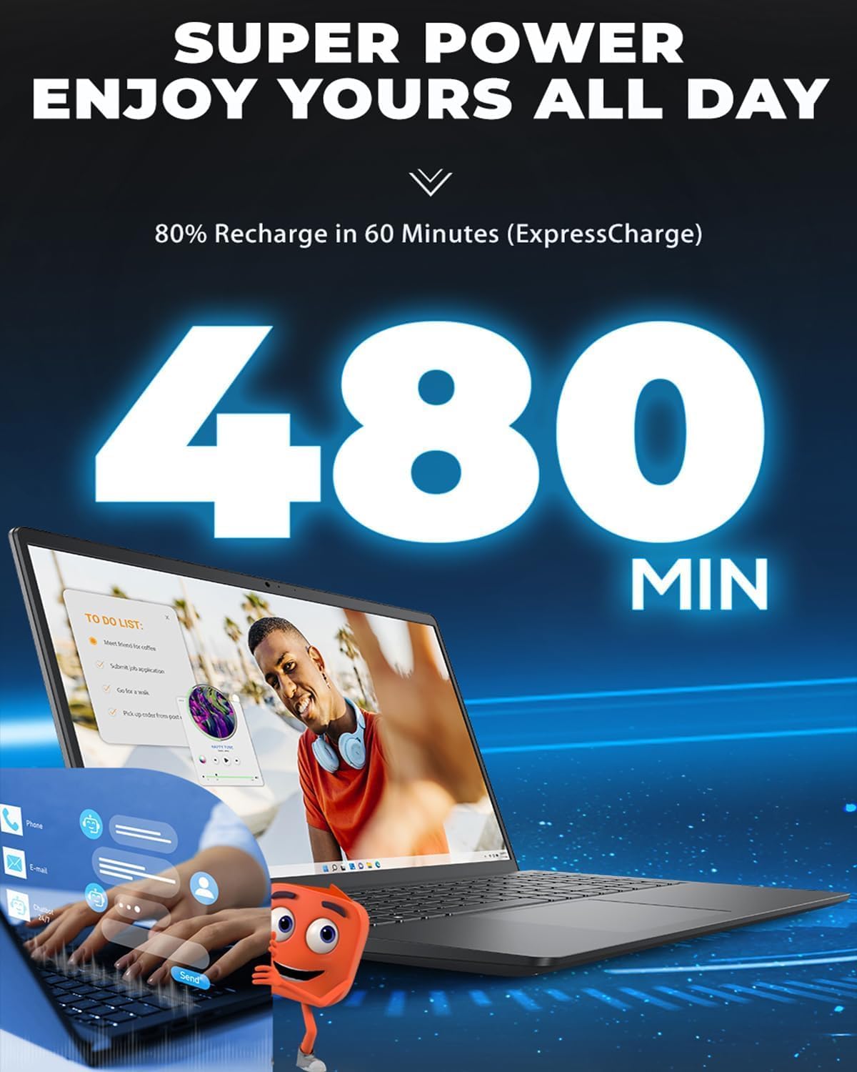 Dell Inspiron 15.6 Inch Touchscreen FHD Laptop with Lifetime Microsoft 365 for Web | AMD Ryzen 7 7730U, 8-Core CPU | 64GB RAM, 2TB PCIe SSD | Windows 11 | Anti-Glare, Privacy Shutter, 720P Webcam