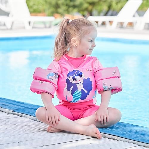 Miniatura 7 de Chaleco de natación para niños pequeños, apto para niños de 28 a 70 libras, flotadores para niños y niñas, ayuda a la natación, entrenamiento, traje