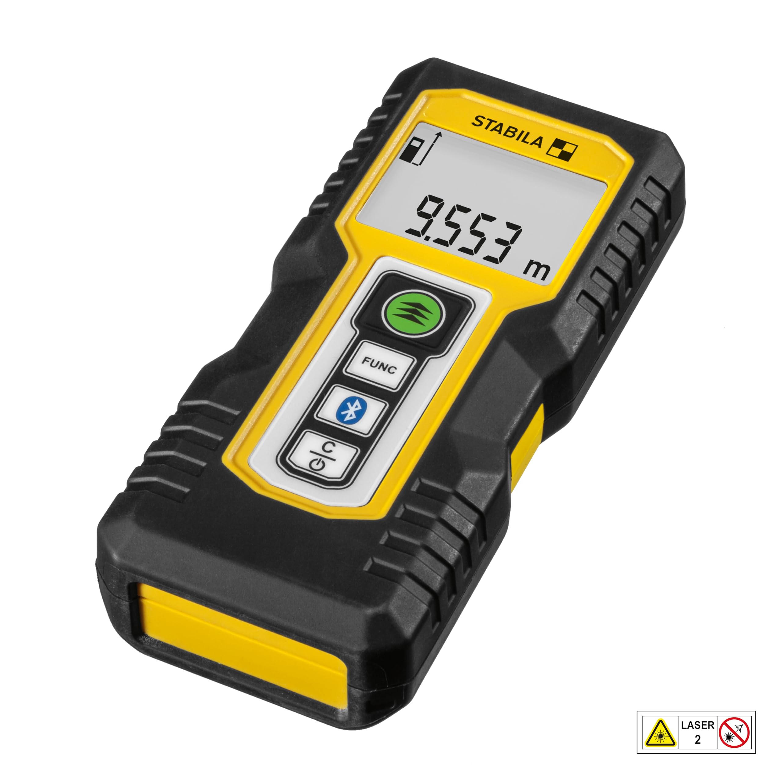 STABILA Télémètre laser LD 250 BT de, Bluetooth Smart 4.0, zone de mesure max. 50 m, 4 fonctions de mesure (entre autres surface et volume), IP 54, piles incluses (2x AAA)