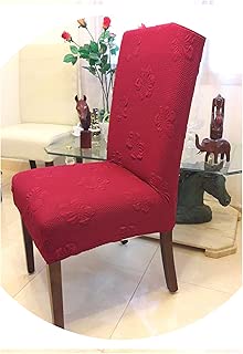 Dining Chair Slipcovers Thick Fabric Colorful Universal Spandex Chair Covers Office Computer,Burgundy with Patter,High Back 50 to 60Cm - coolthings.us