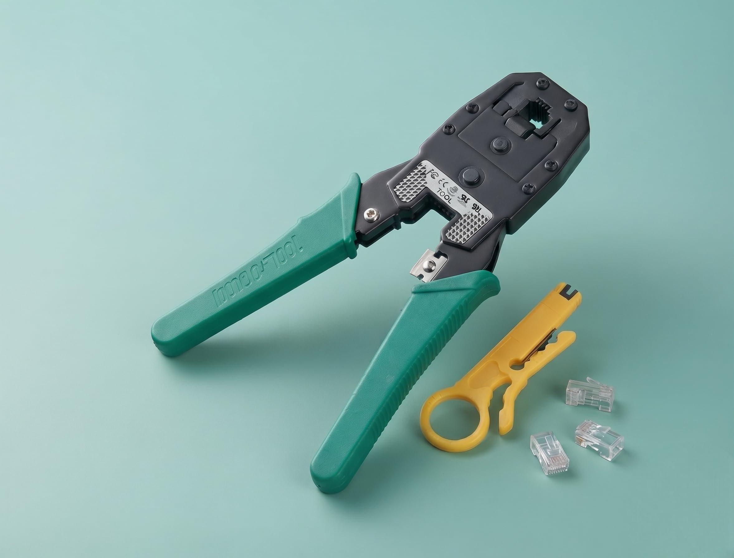 speny rj45/rj11 network cable crimping tool with wire stripper & cutter, suitable for ethernet lan cable connector termination and networking application 3 in 1