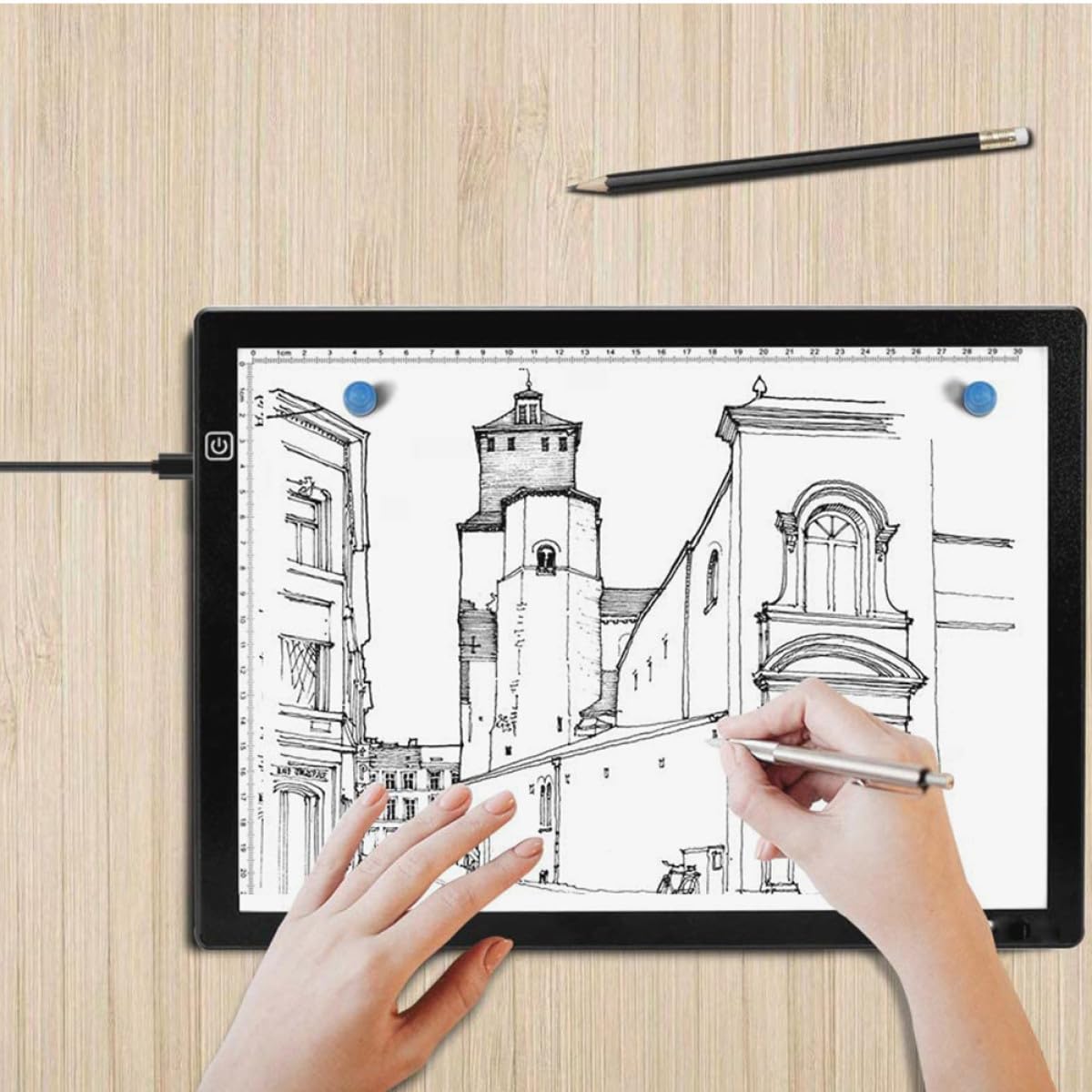 INOOMP Planche Lumineuse A4 à Texture Mate en Acrylique avec Led, Faible Consommation, Équipée de 2 Aimants et Câble Usb, pour Animation 2d et Pratique du Dessin