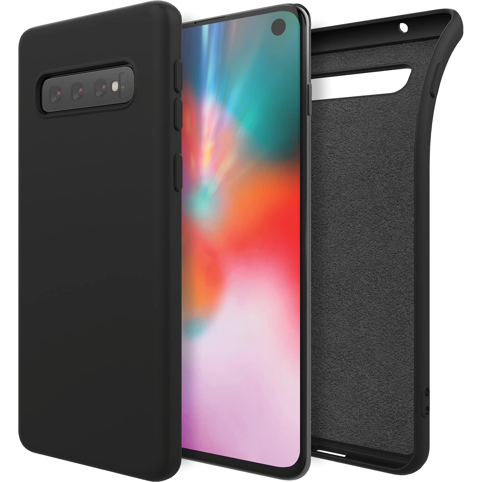 JUST4YOU Soft Jelly for Samsung Galaxy S10 Plus Case, Slim Fit Cover Microfiber Lining Matte Finish (Black) CS_ST_GS10P_BK
