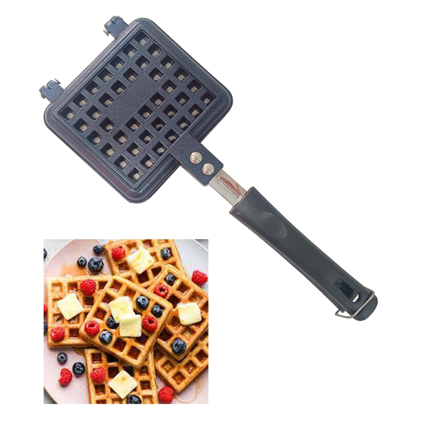 Gas Mini Waffle Maker Gas Stove Top Compact and Portable Waffle Iron for Quick Breakfast Easy-to-Clean Non-Stick Plate Ideal for Home Use-image-40