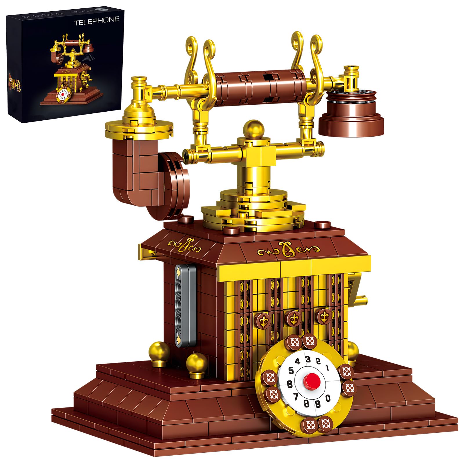 Retro TV Mini Building Block Sets，Vintage TV Model Collectible Building Set Toys Gift for Kid Adults(550 Pieces)