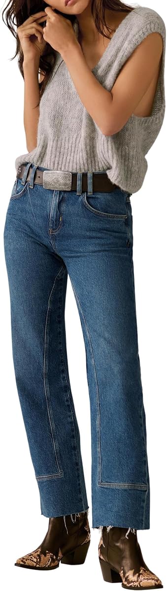 Free People Risk Taker Recto de tiro medio