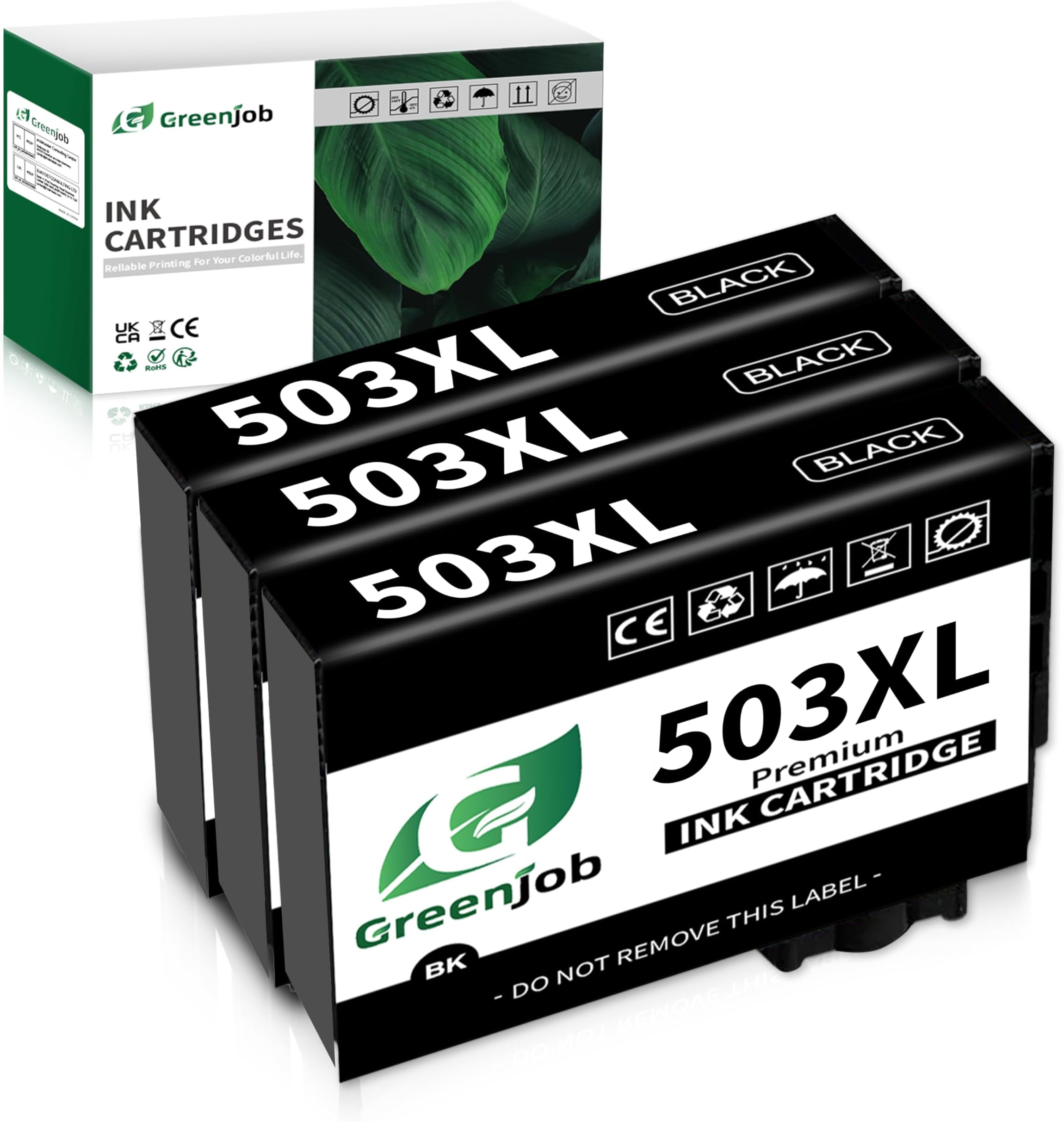 503XL Black Ink Cartridges Replacement for Epson 503 Ink Cartridges Multipack Compatible with Epson Expression Home XP-5200 XP-5205 XP5200, Workforce WF-2960 WF-2965 WF-2960DWF (3 Black)