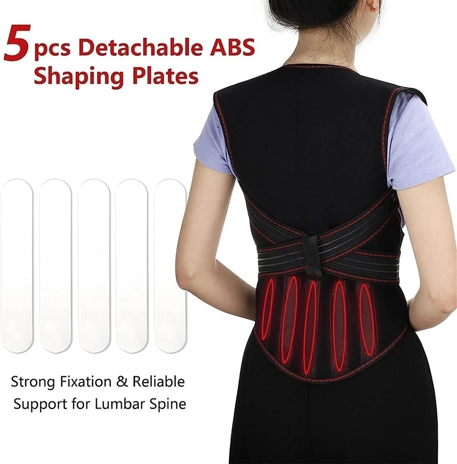 Wärmetherapieweste, Rückenstütze Zur Haltungskorrektur Schwarz 108 Stück Magnetische Rückenbandage Zur Aufrechterhaltung Eines Geraden Rückens (Size : XL)