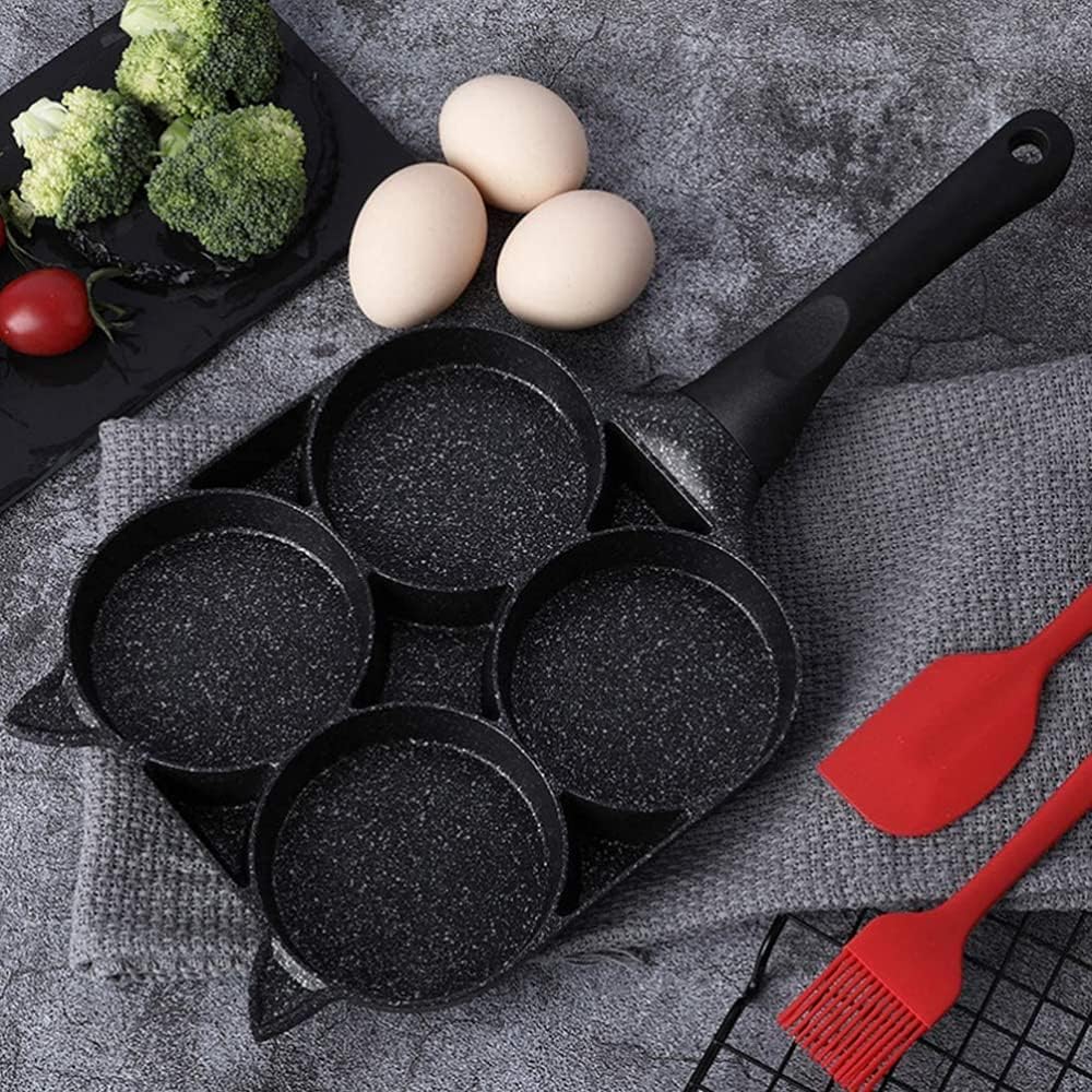 4 Compartments Fried Egg Pan Nonstick Omelet Egg Baking Pan Kitchen Tool Baking Tray for Home Kitchen Omelet Pan